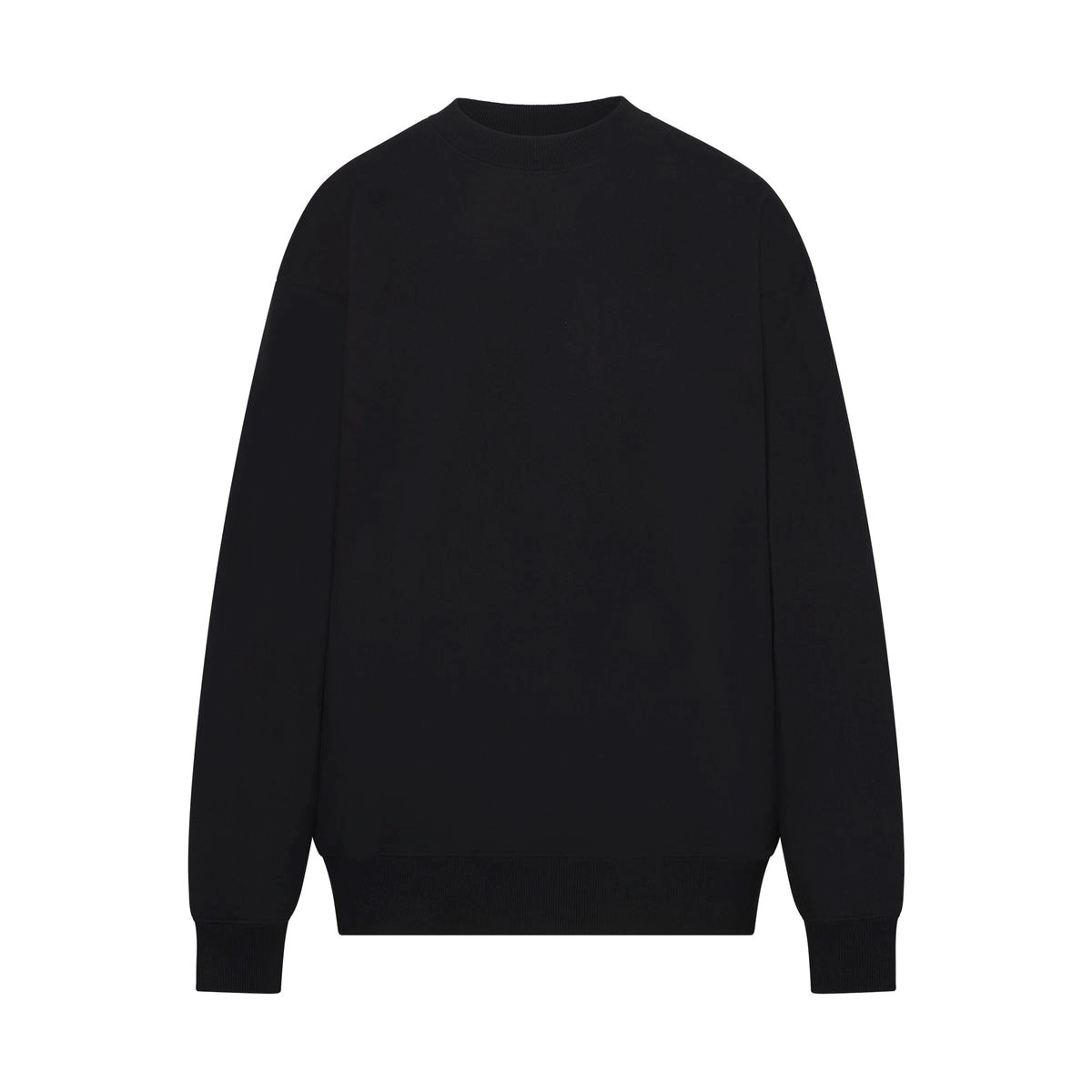 SKIMS Boyfriend Fleece Crew Neck Pullover Onyx | 412RJCIAE