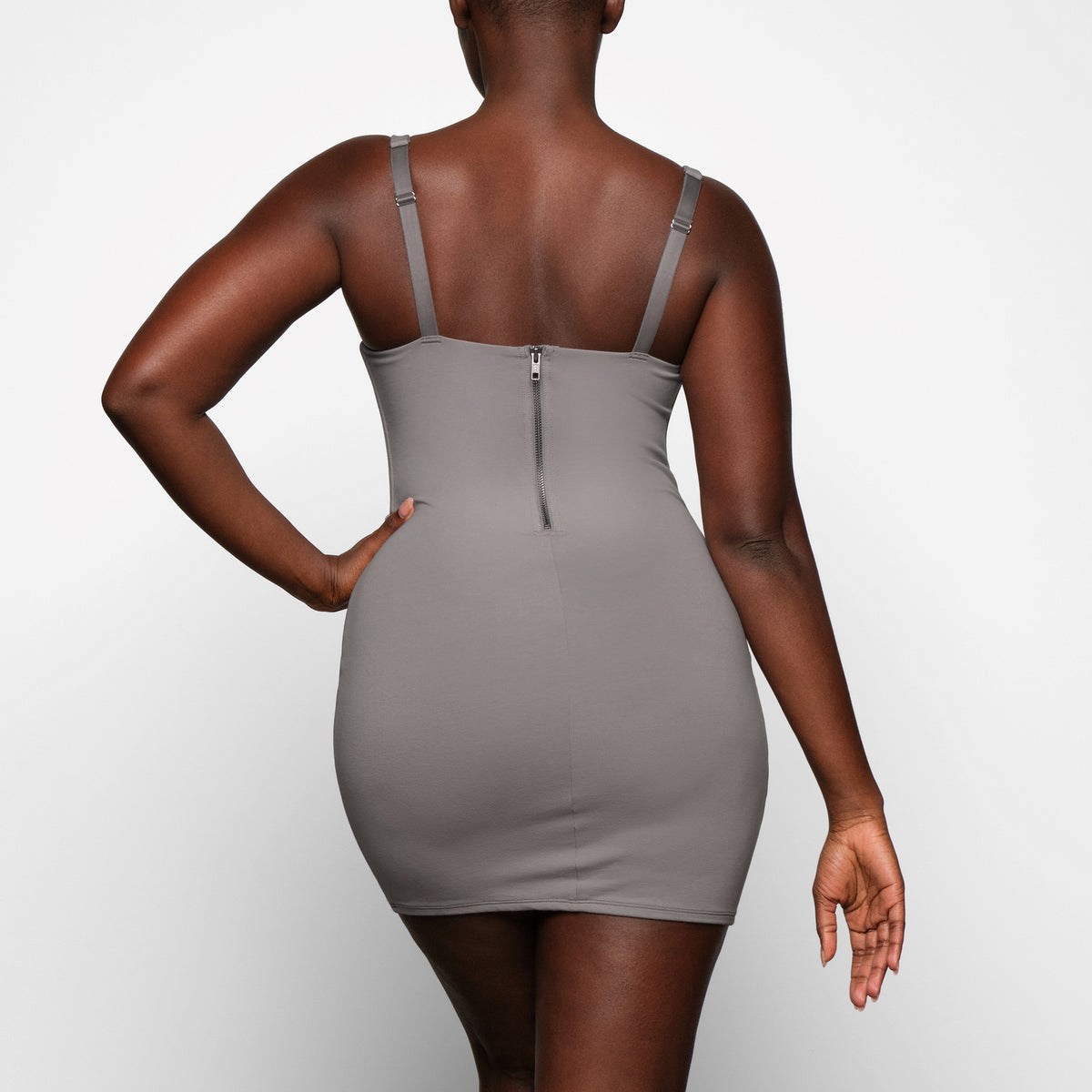 SKIMS Coton Corset Robe Charcoal | 781HYRSGE