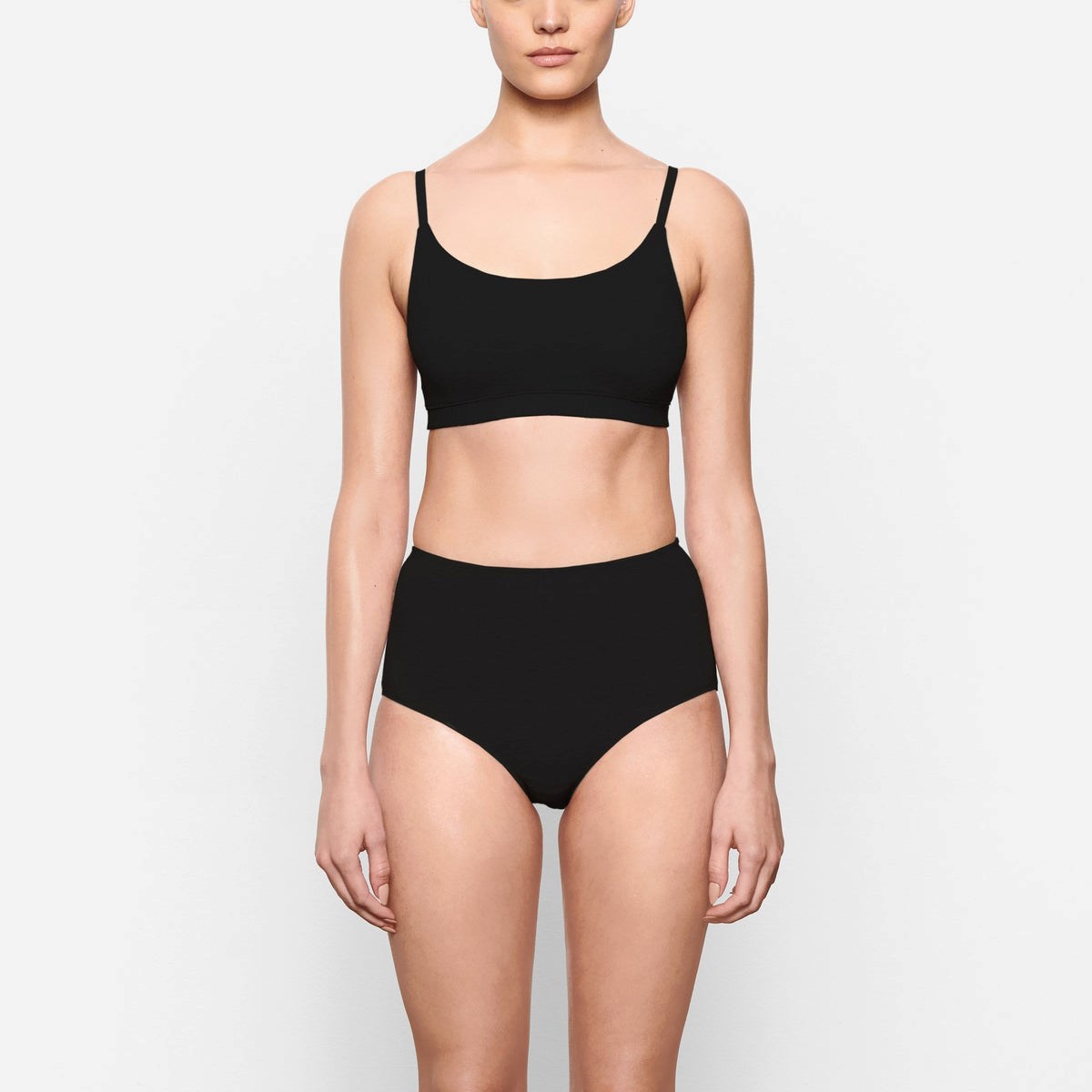 SKIMS Coton Jersey Full Brief Soot | 543MWIUNP