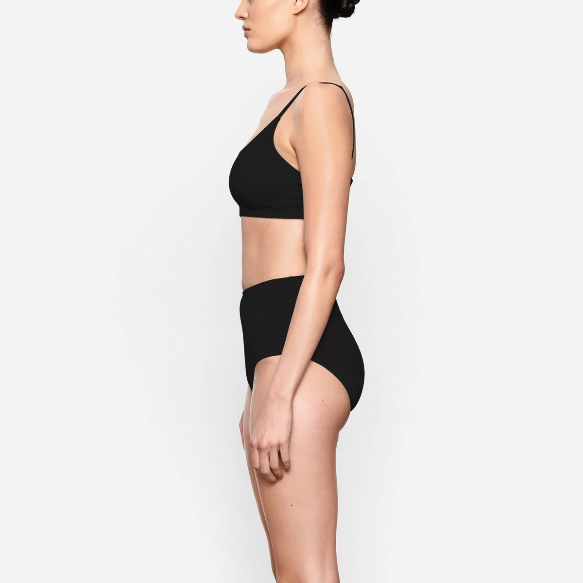 SKIMS Coton Jersey Scoop Bralette Soot | 240HJRAFW