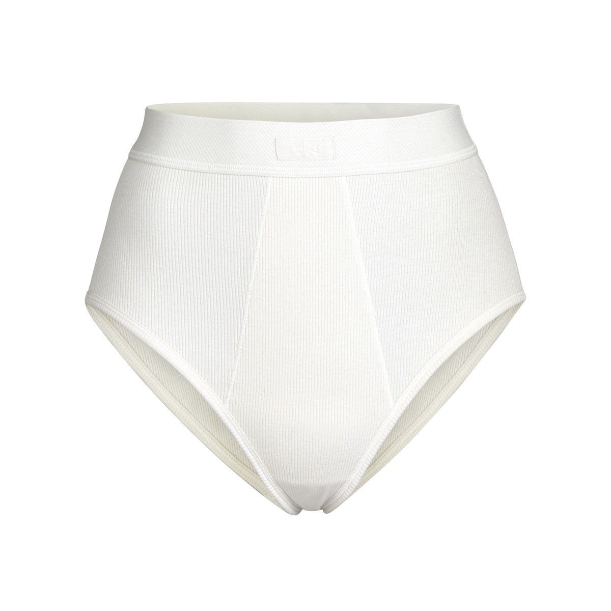 SKIMS Coton Rib High-waisted Brief Bone | 389GKDLPS