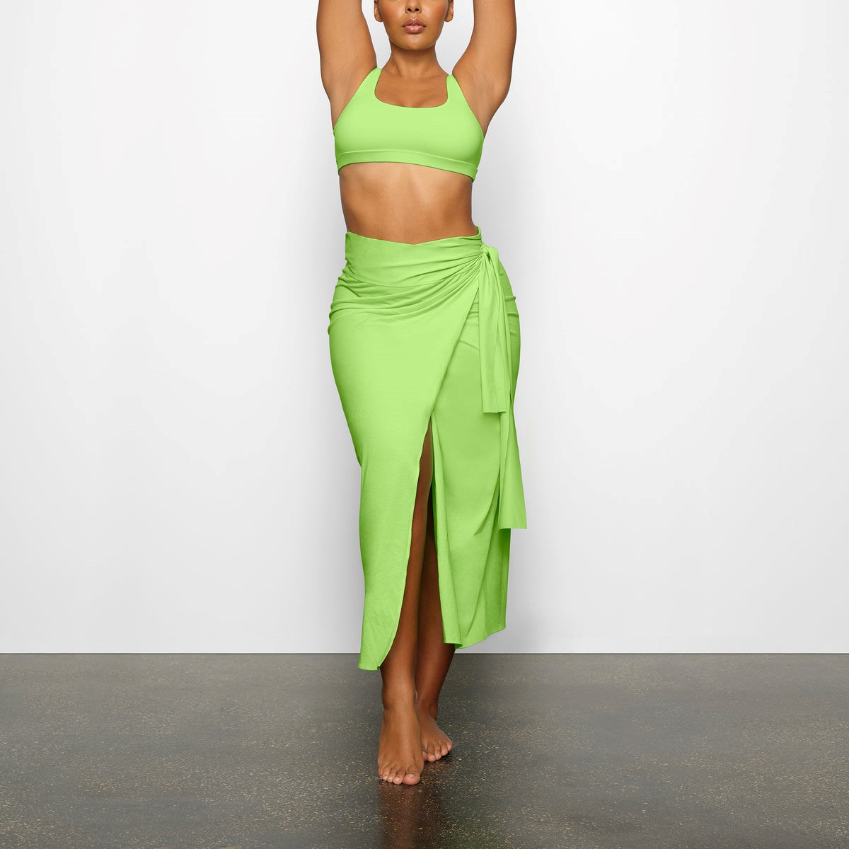 SKIMS Cover Up Tie Sarong Skirt Vert | 187BUPILS