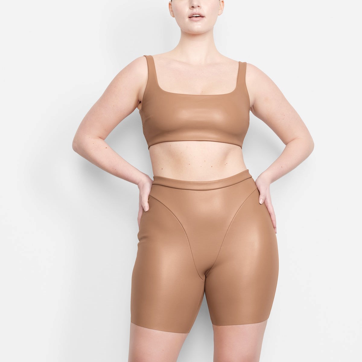 SKIMS Faux Cuir Bralette Sienna | 864SUKAMJ