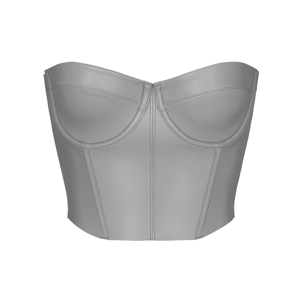 SKIMS Faux Cuir Corset Carbon | 786DRSZMN