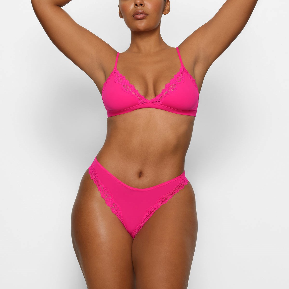 SKIMS Fits Everybody Dentelle Tanga Rose | 047BQAZTX