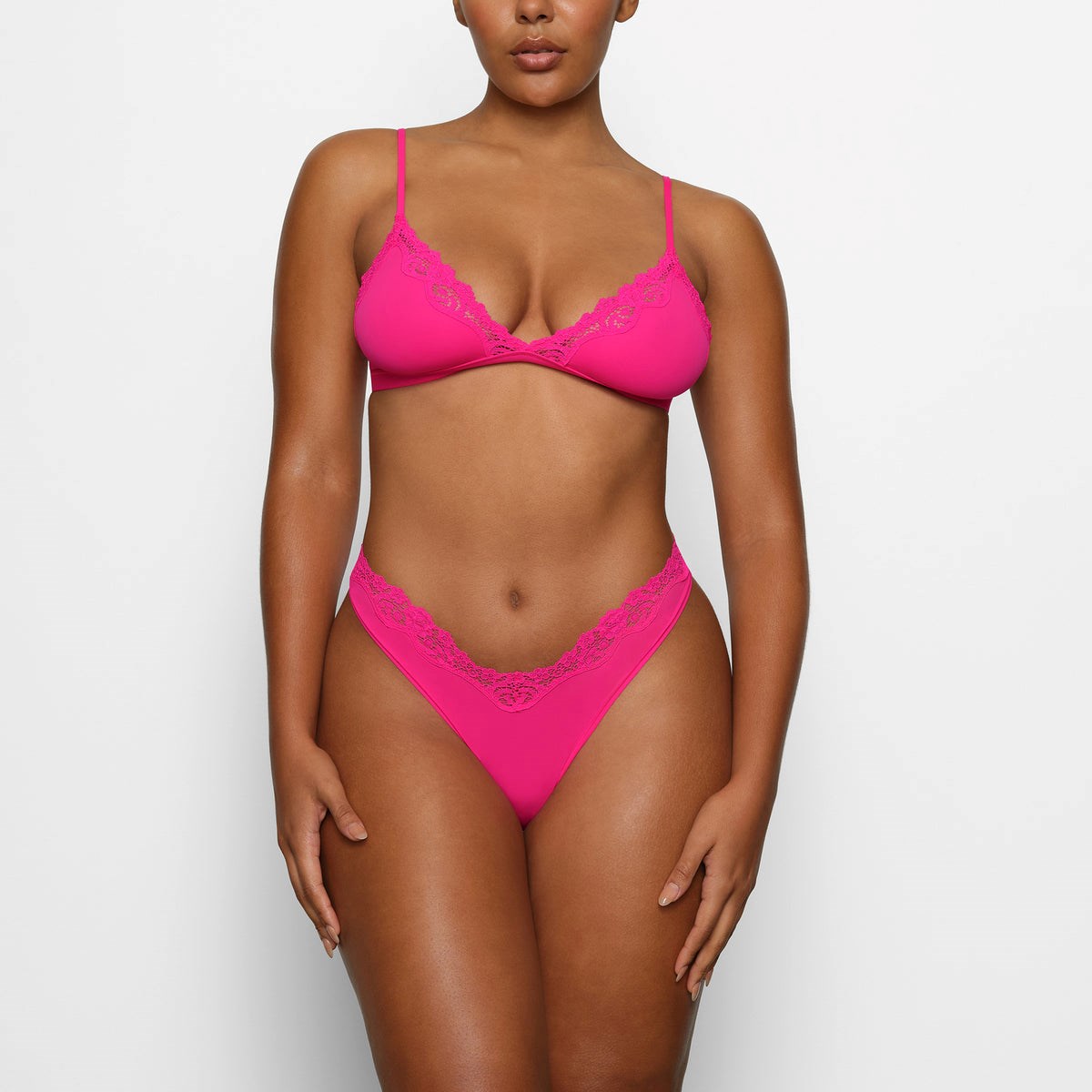 SKIMS Fits Everybody Dentelle Triangle Bralette Rose | 613SRMDCY