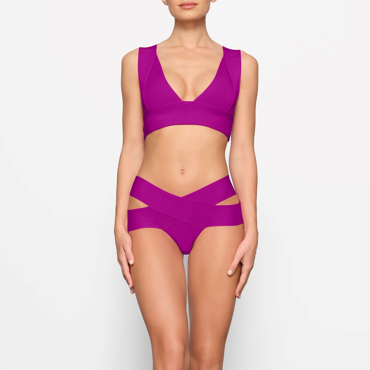 SKIMS Knit Beachwear Lanières Bottom Lollipop | 231XRUPEL