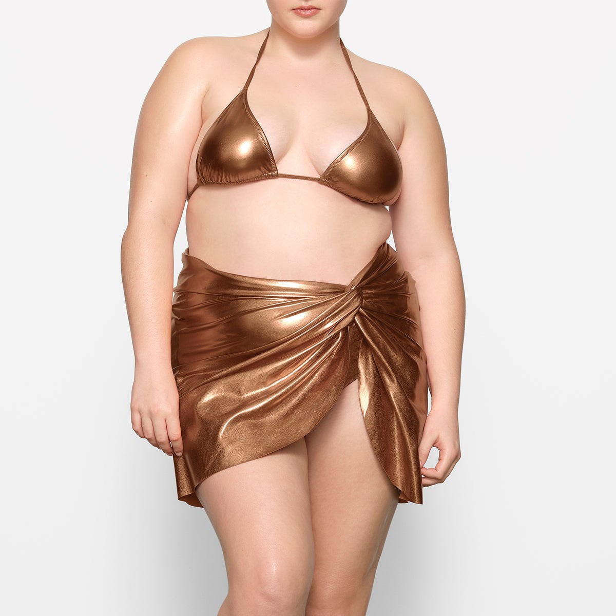 SKIMS Metallic Swim Tie Sarong Penny | 670XYWMVR