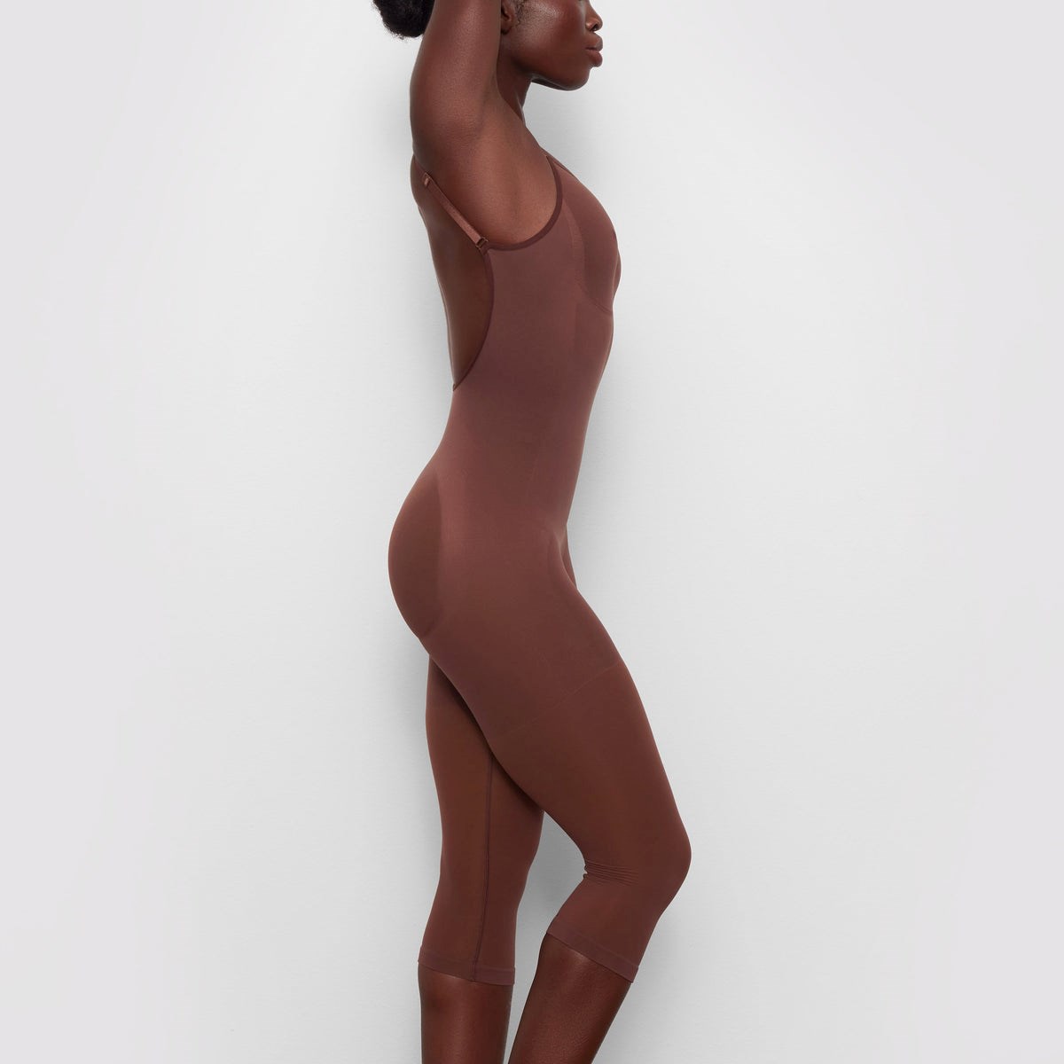 SKIMS Seamless Sculpt Low Back Bodysuit With Hosiery Leg Cocoa | 281TWOHDI