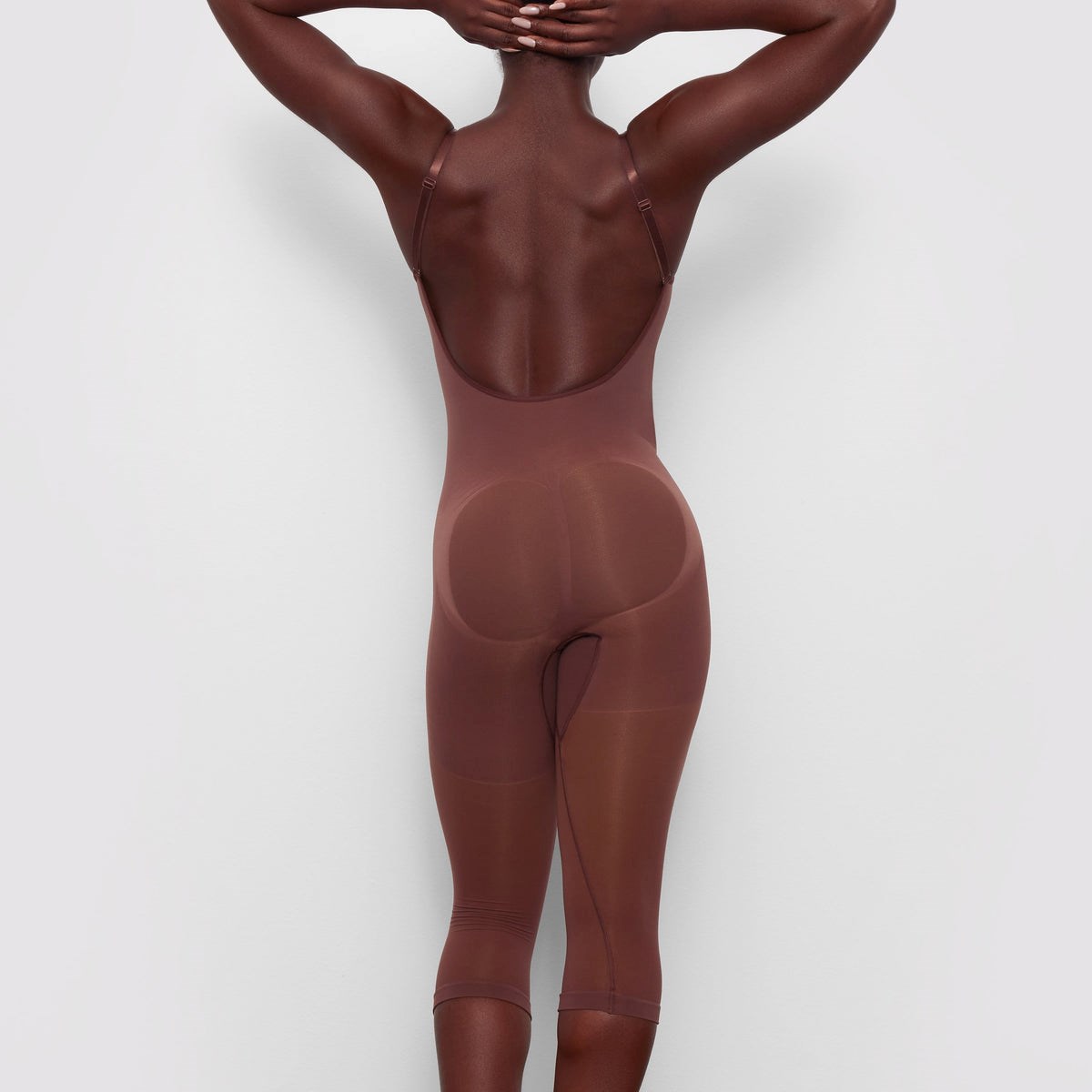 SKIMS Seamless Sculpt Low Back Bodysuit With Hosiery Leg Cocoa | 281TWOHDI