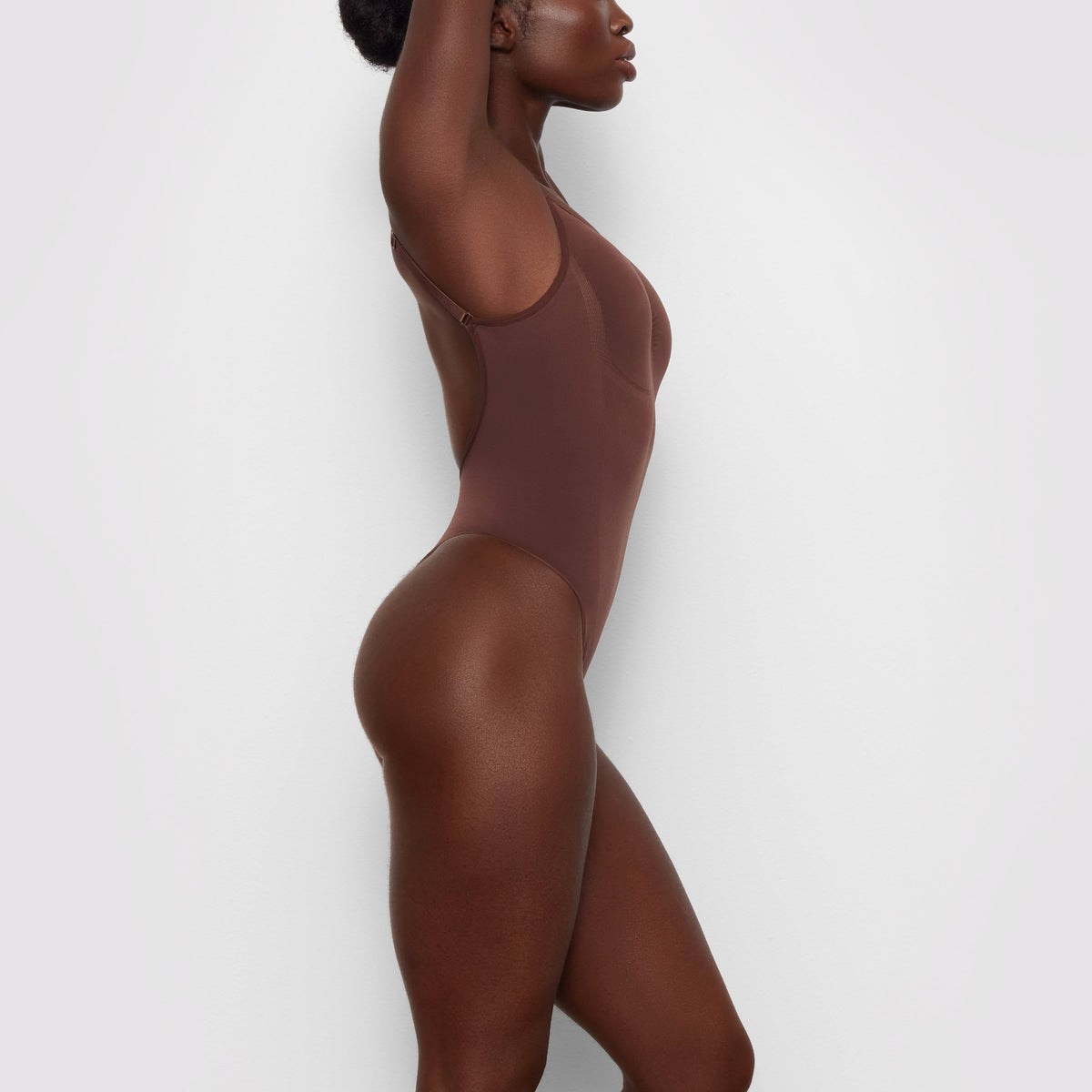 SKIMS Seamless Sculpt Low Back Lanières Bodysuit Cocoa | 091TGKSXE