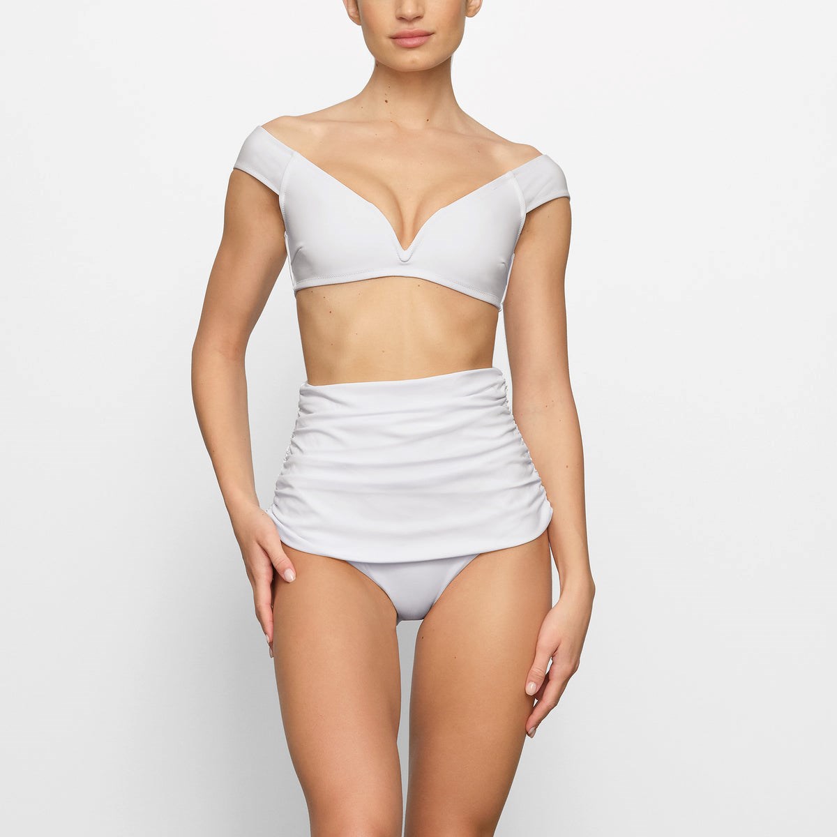 SKIMS Shaping Swim Off The Shoulder Bikini Top Marble | 921LOIYAW