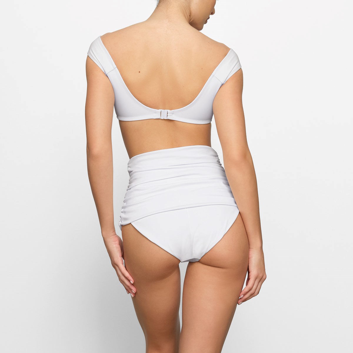 SKIMS Shaping Swim Ruched High-waisted Bottom Marble | 289NXHSYL