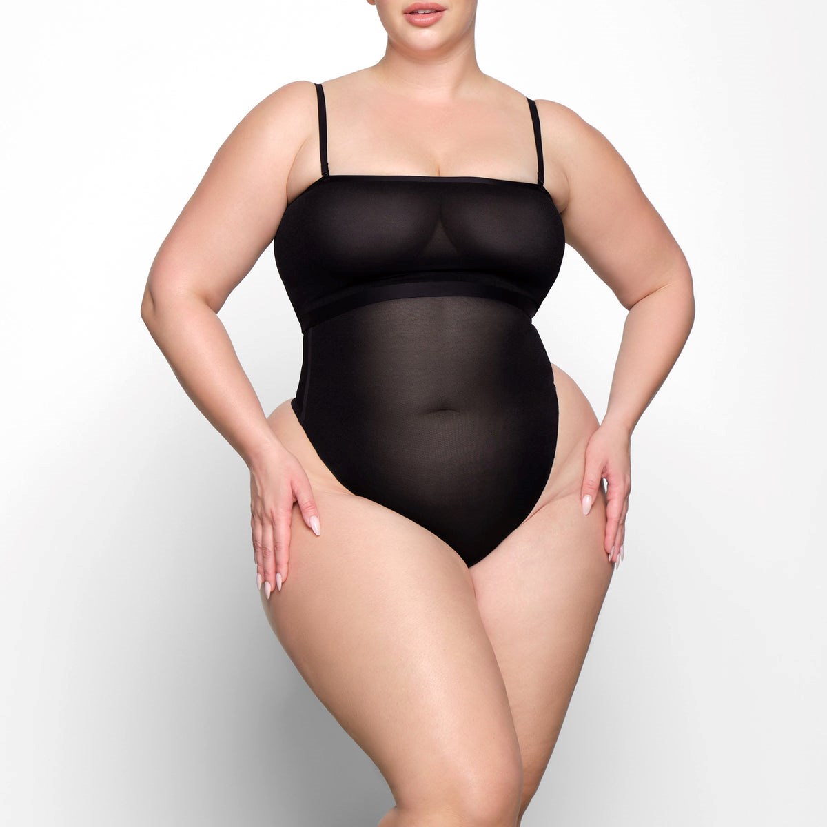 SKIMS Sheer Sculpt Bandeau Onyx | 413NABWTG