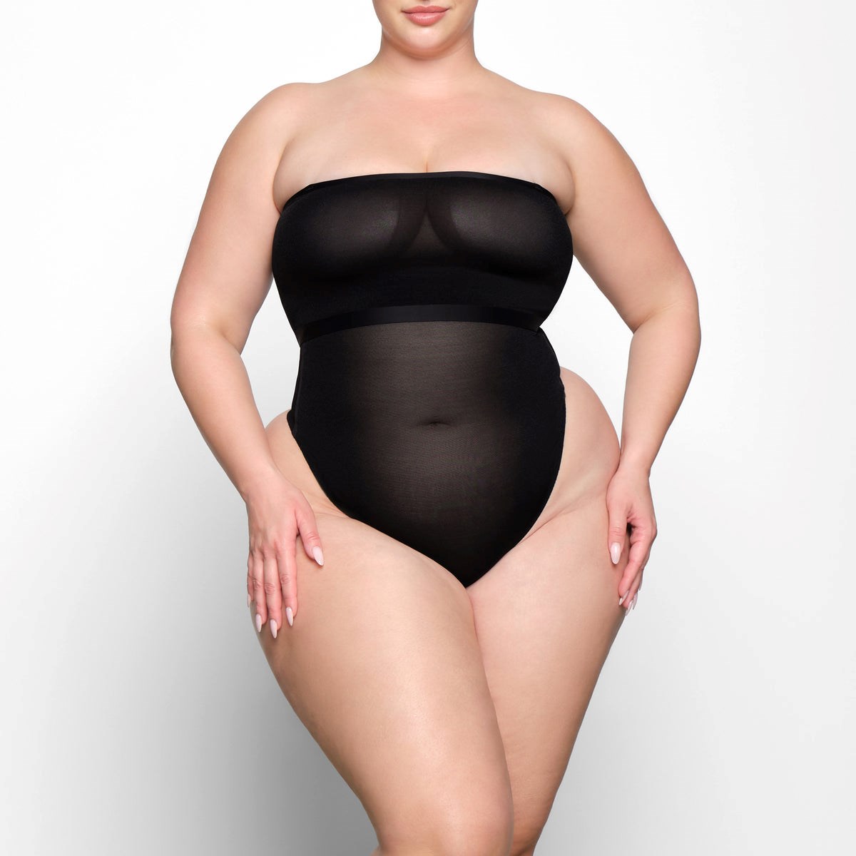 SKIMS Sheer Sculpt Bandeau Onyx | 413NABWTG