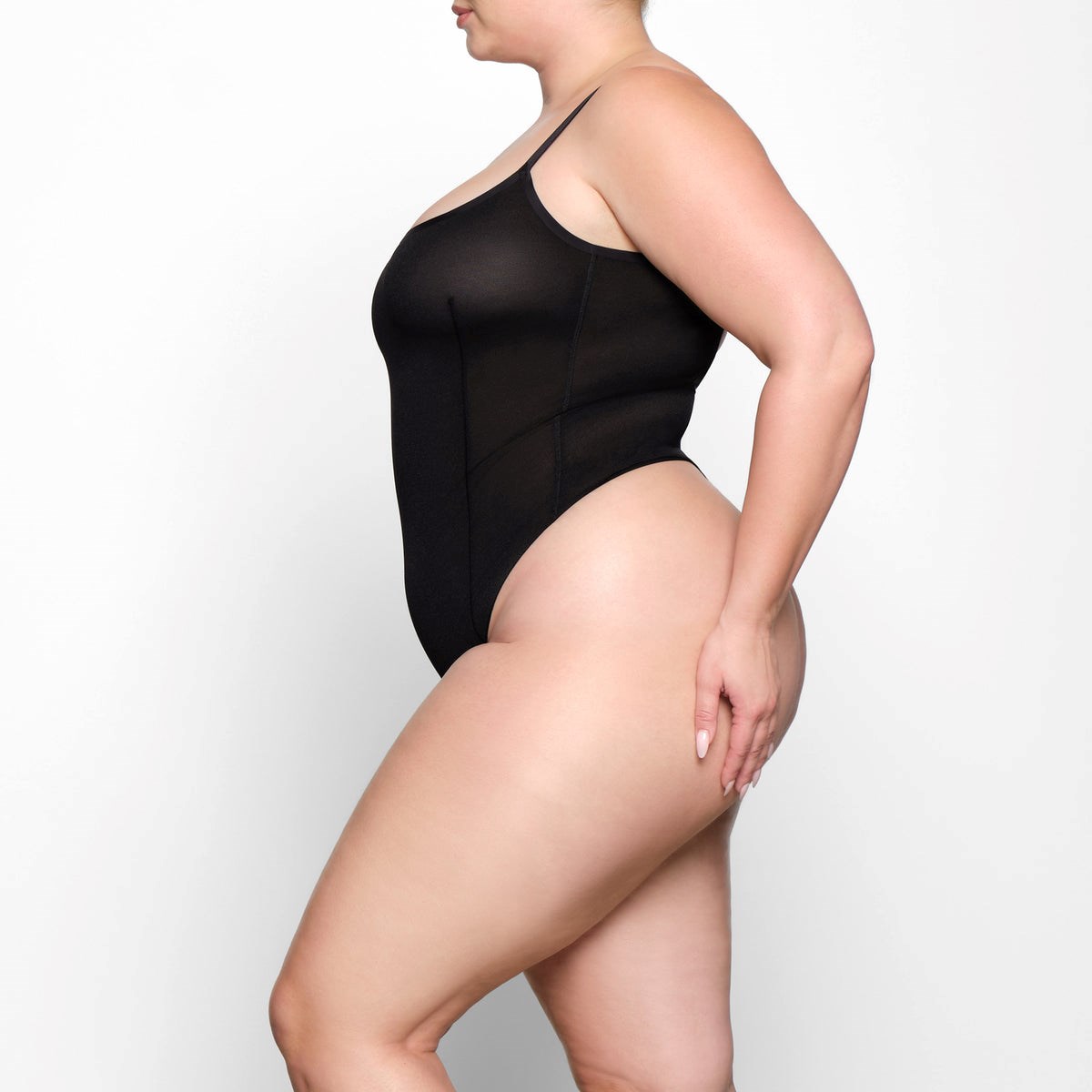 SKIMS Sheer Sculpt Lanières Bodysuit Onyx | 701PMABUD