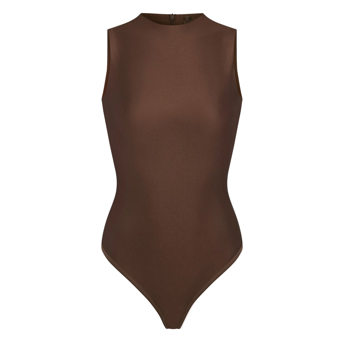 SKIMS Skims Disco Sans Manches Mock Neck Bodysuit Cocoa | 120DGPANB