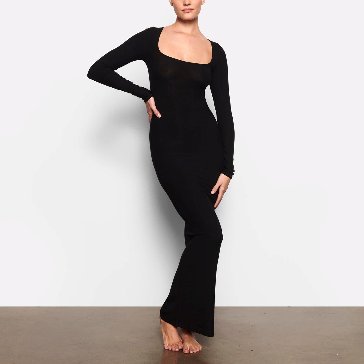 SKIMS Soft Lounge Long Sleeve Robe Onyx | 382WYRSUF