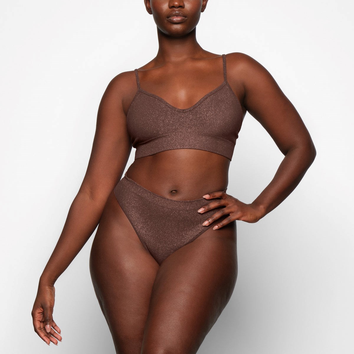 SKIMS Soft Smoothing Shine Bralette Cocoa | 379HVACIZ