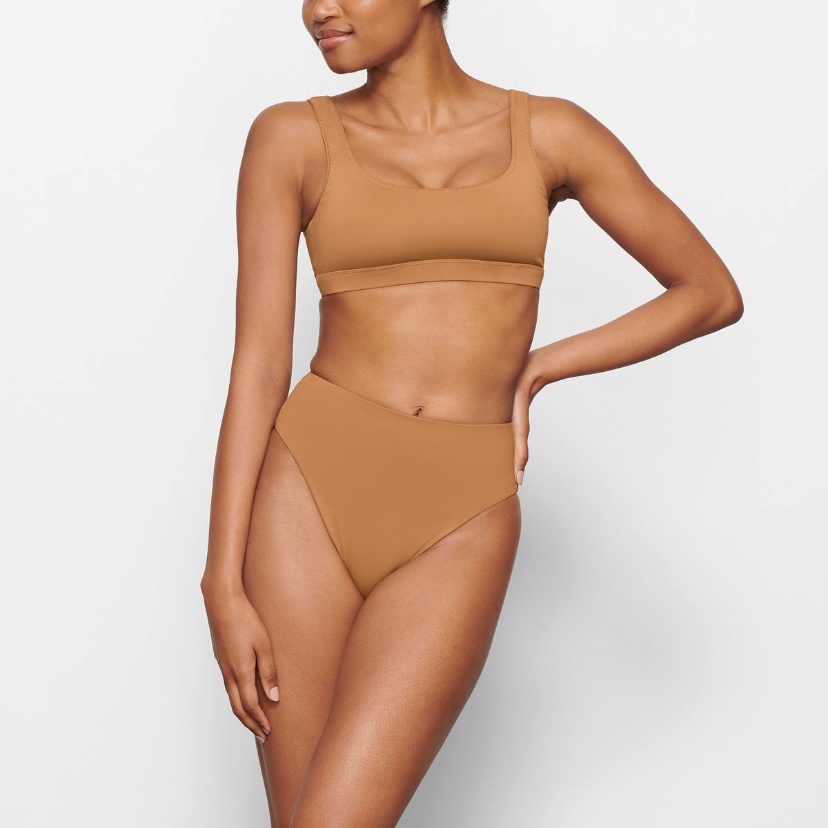 SKIMS Swim Mid Taille Bottoms Almond | 039UBDEXL