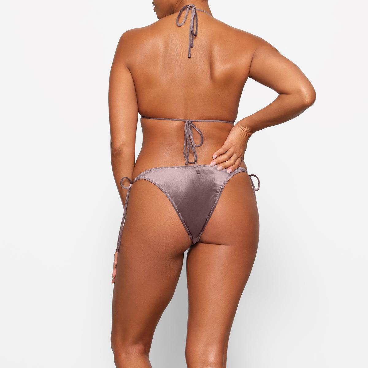 SKIMS Velvet Triangle Bikini Top Umber | 875ICJWMG