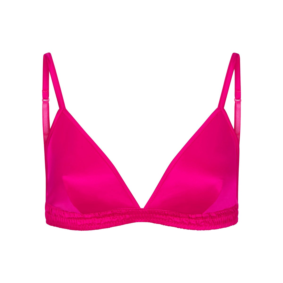 SKIMS Woven Shine Triangle Bralette Raspberry | 821YJPMIA