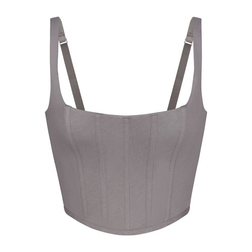 SKIMS Coton Corset Bustier Charcoal | 732BPXDRI