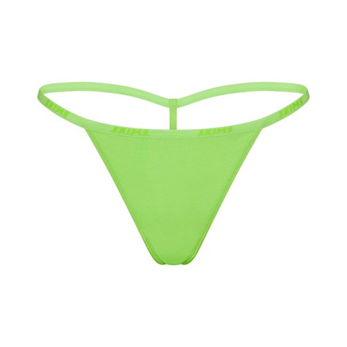 SKIMS Coton Logo String Lanières Vert | 540ZCPKXW