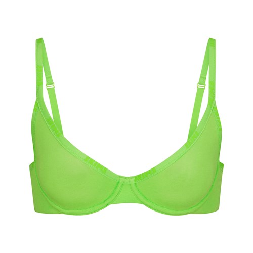 SKIMS Coton Logo Underwire Demi Bra Vert | 042BAMDYF