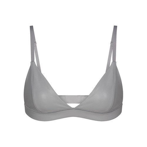 SKIMS Faux Cuir Triangle Bralette Carbon | 180XPDYCF