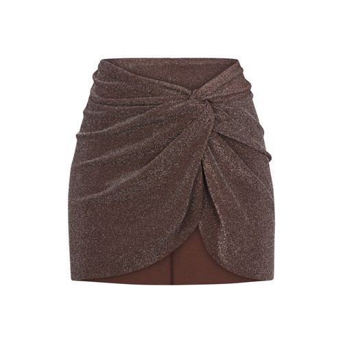 SKIMS Glitter Swim Sarong Mini Skirt Cocoa | 238GOLPIS