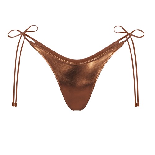 SKIMS Metallic Swim Dipped Tie Bottoms Penny | 807UPDYFI