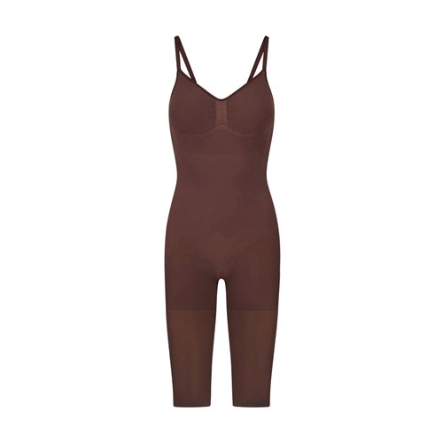 SKIMS Seamless Sculpt Low Back Bodysuit With Hosiery Leg Cocoa | 281TWOHDI