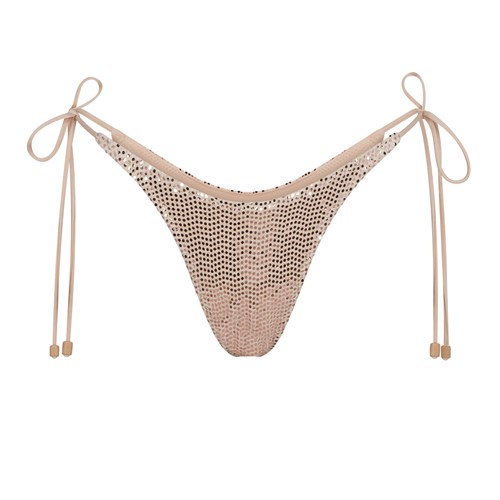 SKIMS Sequin Tie Bikini Bottom Clay | 980PKGZQJ