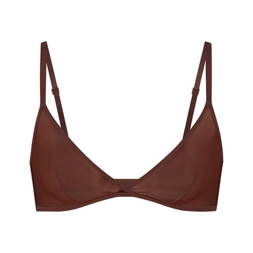 SKIMS Ultra Fine Mesh Triangle Bralette Mahogany | 369ULYMSP