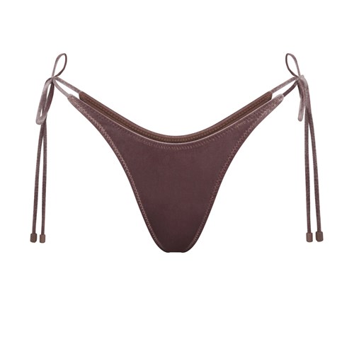 SKIMS Velvet Tie Bikini Bottom Umber | 980IGYLRZ