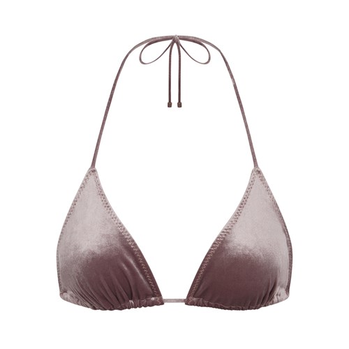 SKIMS Velvet Triangle Bikini Top Umber | 875ICJWMG