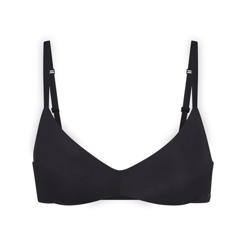 SKIMS Wireless Form Push-up Plunge Bra Onyx | 749WKVUCB